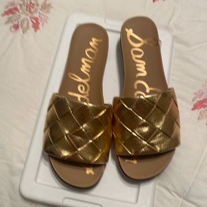 Sam Edelman gold sandels slip on